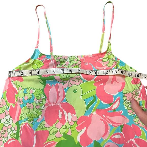 Lilly Pulitzer One-Piece Parrot Pattern Pink & Green Swimsuit Size 8  Vintage - Picture 3 of 10
